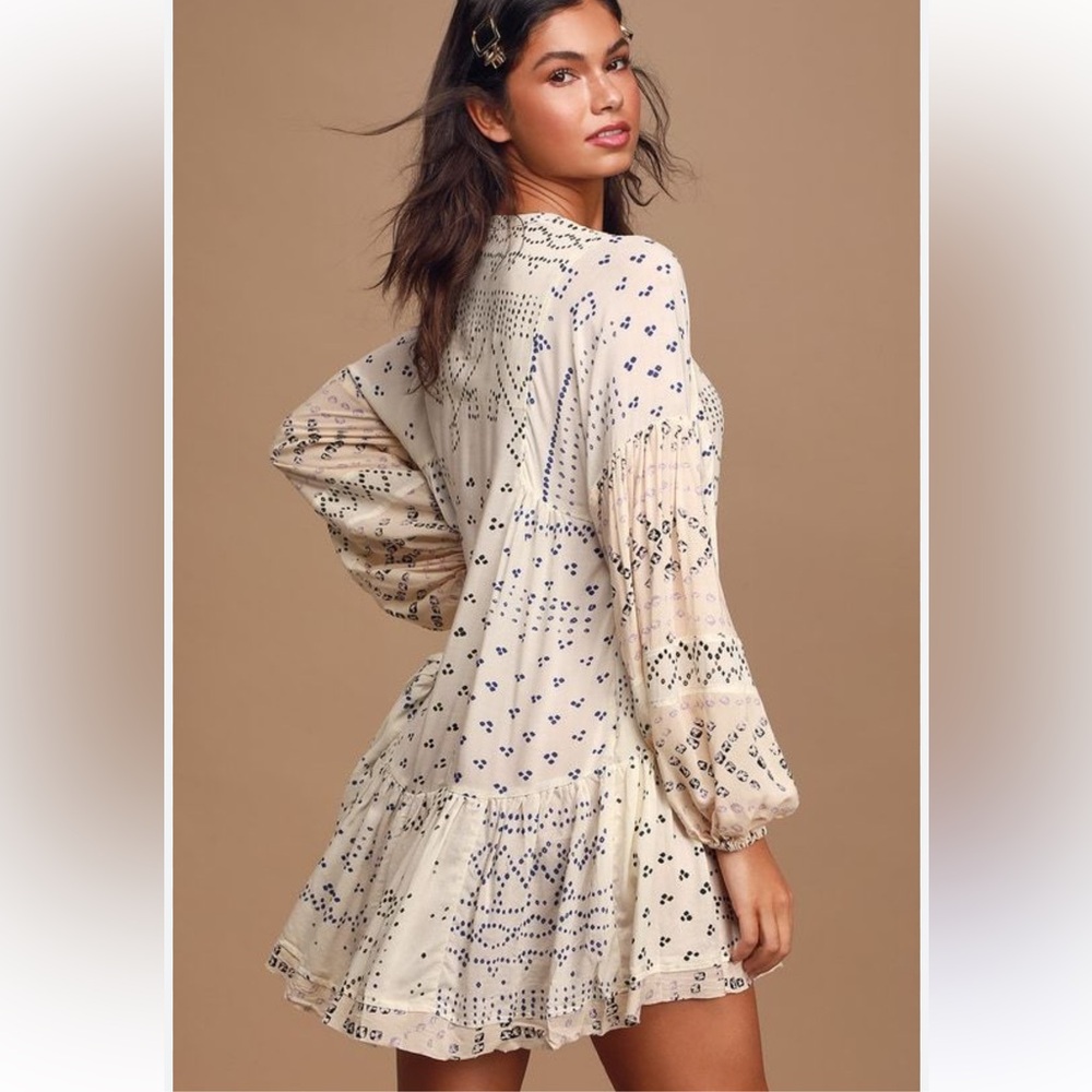 Free People Shibori Tunic Dress Ivory Size Small - Picture 3 of 10